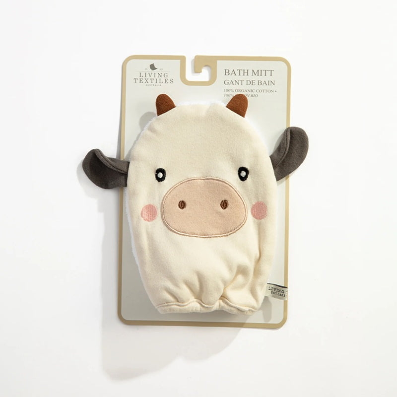 Living Textiles Organic Bath Mitt - Tractor Ride/Cow
