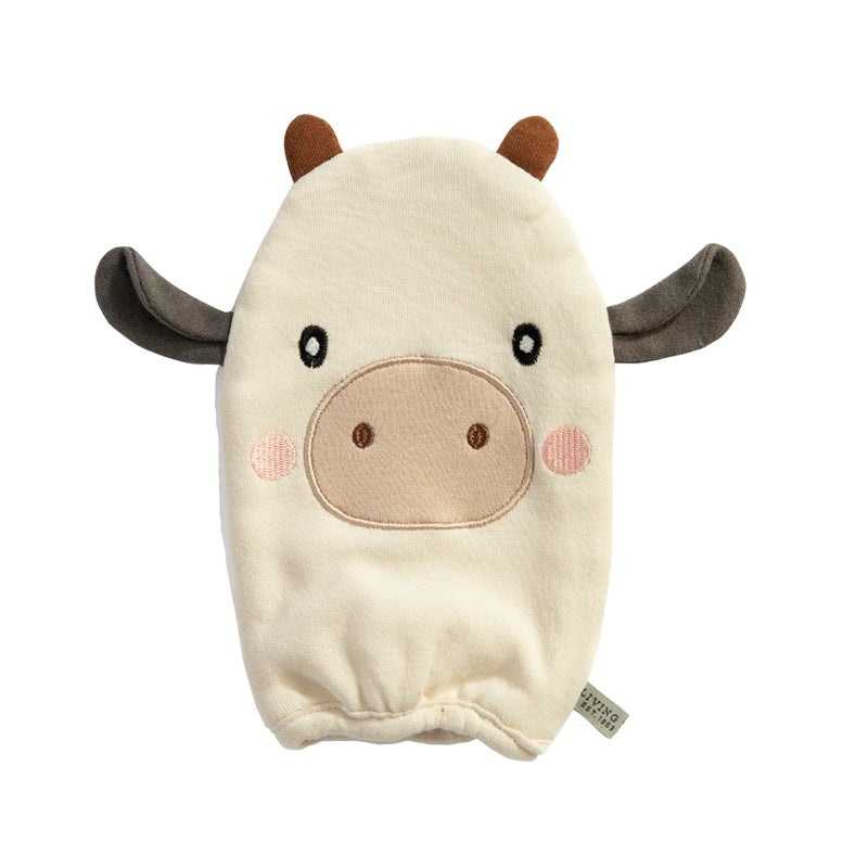 Living Textiles Organic Bath Mitt - Tractor Ride/Cow