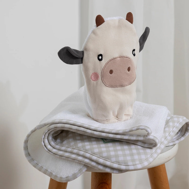 Living Textiles Organic Bath Mitt - Tractor Ride/Cow