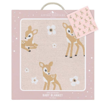 Living Textiles Whimsical Baby Blanket - Fawn/Blush