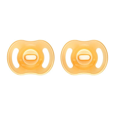 Tommee Tippee Ultra-Light Stayput Night GLow Silicone Soother 2 Pack 6-18 Months - Orange Pack