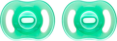 Tommee Tippee Ultra-Light Stayput Night GLow Silicone Soother 2 Pack 18-36 Months - Green Pack