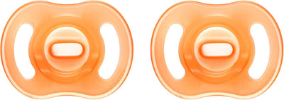 Tommee Tippee Ultra-Light Stayput Night GLow Silicone Soother 2 Pack 18-36 Months - Orange Pack