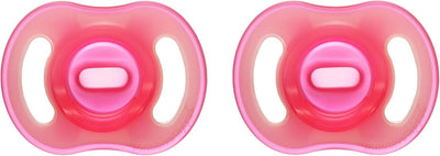Tommee Tippee Ultra-Light Stayput Night GLow Silicone Soother 2 Pack 18-36 Months - Pink Pack