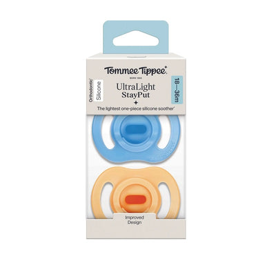 Tommee Tippee Ultra-Light Stayput Silicone Soother 2 Pack 18-36 Months - Blue Pack