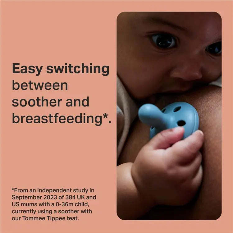 Tommee Tippee Breast Like Silicone Soother 2 Pack 0-6 Months - Blue Pack