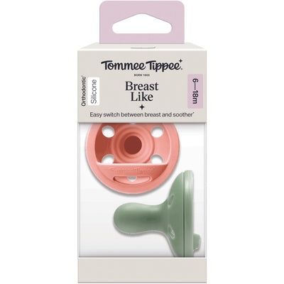 Tommee Tippee Breast-Like Silicone Soother 2 Pack 6-18 Months - Green Pack