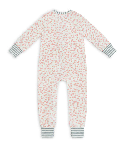 Love To Dream Long Sleeve Footless Romper - Dusty Pink Bubbles
