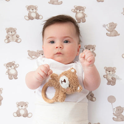 Living Textiles Ring Rattle & Dummy Chain Gift Set - Cuddly Bear