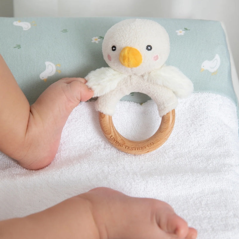 Living Textiles Ring Rattle & Dummy Chain Gift Set - Goosey Goosey