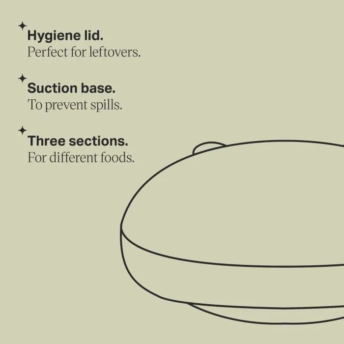 Tommee Tippee Silicone Section Plate With Lid - Green