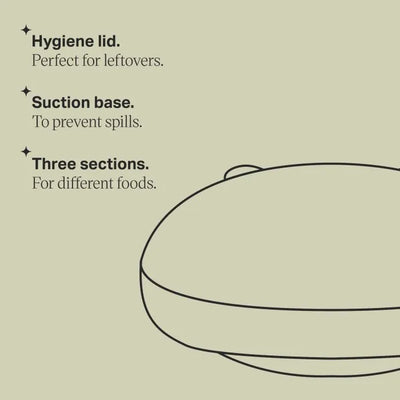 Tommee Tippee Silicone Section Plate With Lid - Green