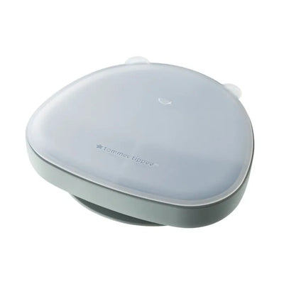 Tommee Tippee Silicone Section Plate With Lid - Green
