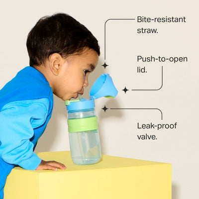 Tommee Tippee On The Go Straw Bottle 500ml 18M+ - Aqua/Yellow
