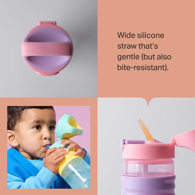 Tommee Tippee On The Go Straw Bottle 500ml 18M+ - Aqua/Yellow