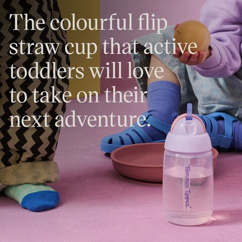 Tommee Tippee Active Straw Drink Bottle 390ml 12m+ - Purple