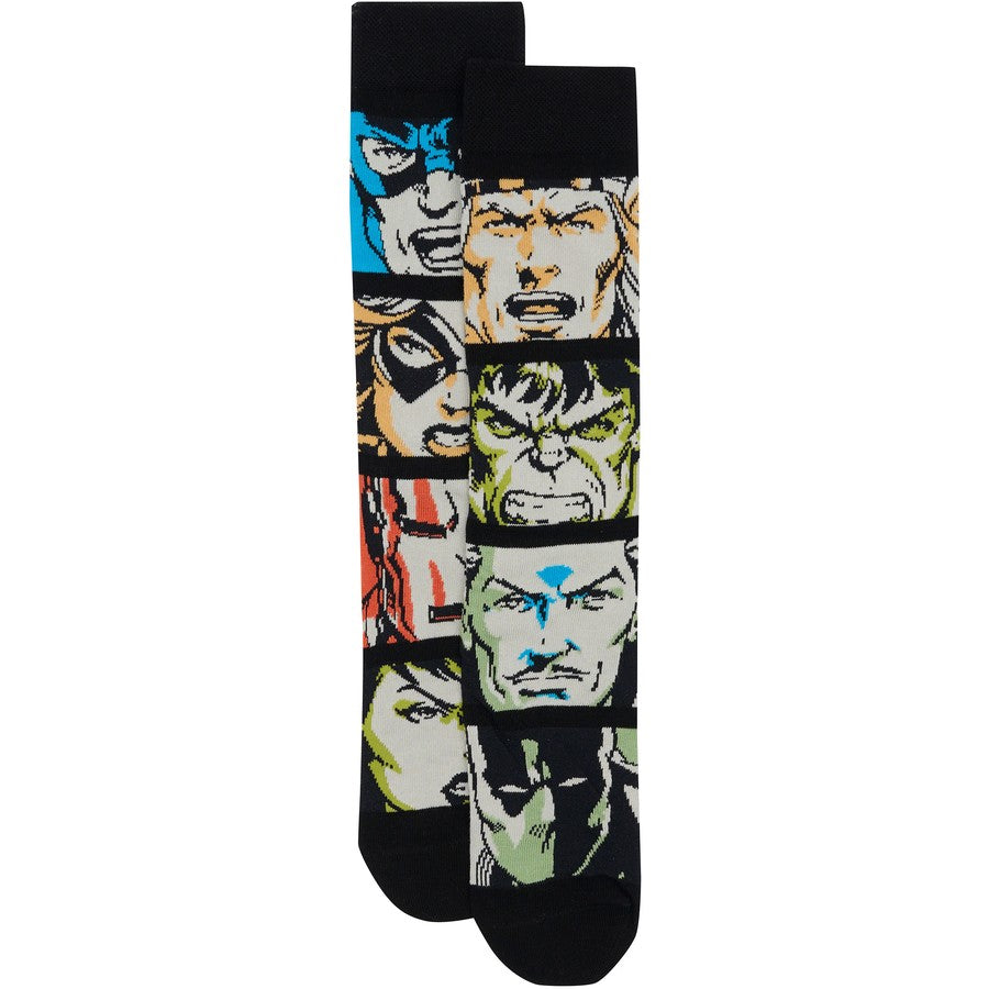 Rio Marvel Men's Crew Socks 2 Pack - Black