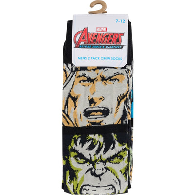 Rio Marvel Men's Crew Socks 2 Pack - Black