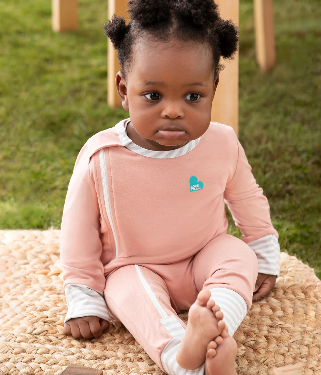 Love To Dream Ecovero Side Zip Footless Romper - Rose