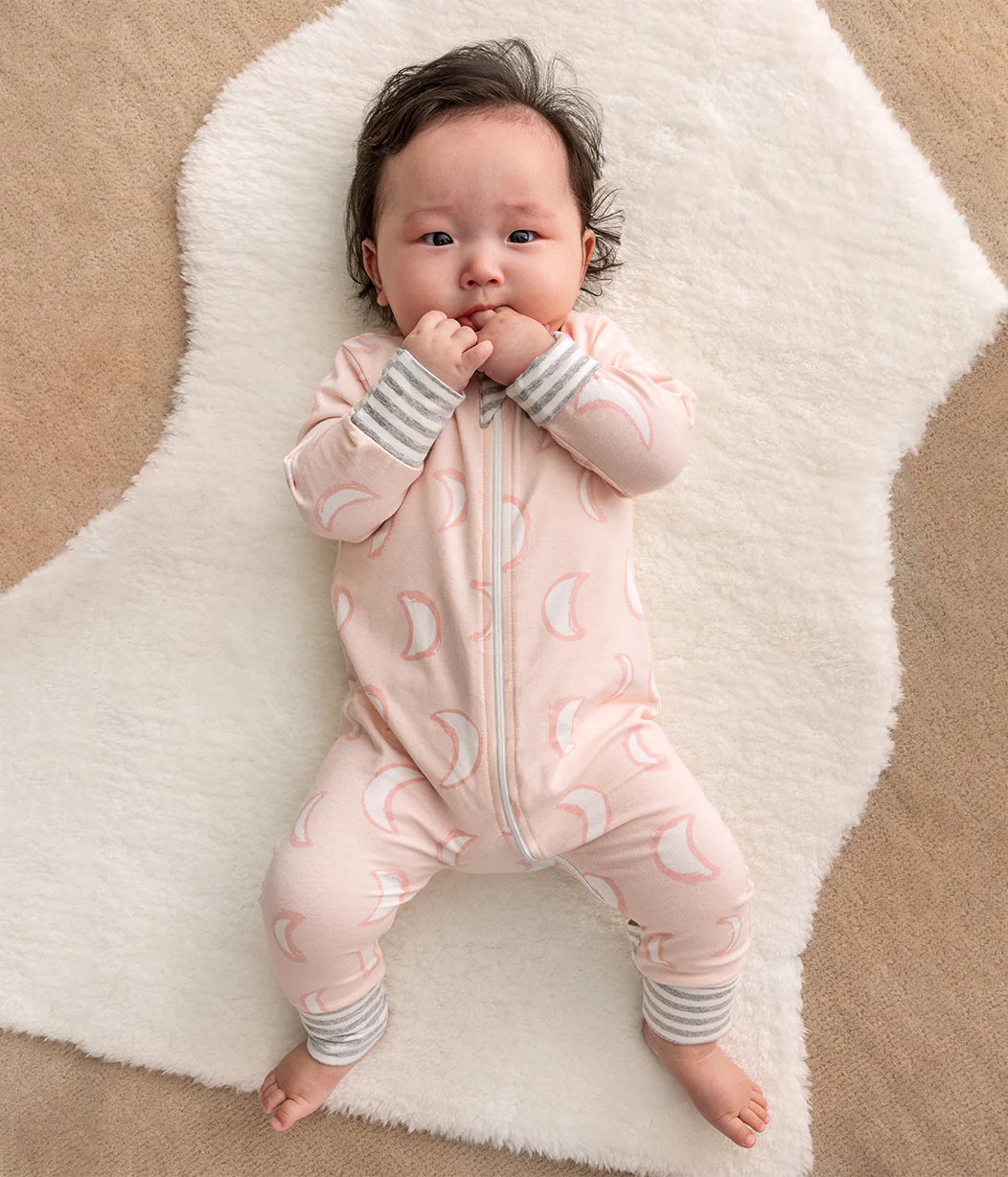 Love To Dream Long Sleeve Footless Romper - Dusty Pink Eclipse