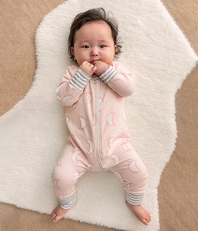 Love To Dream Long Sleeve Footless Romper - Dusty Pink Eclipse