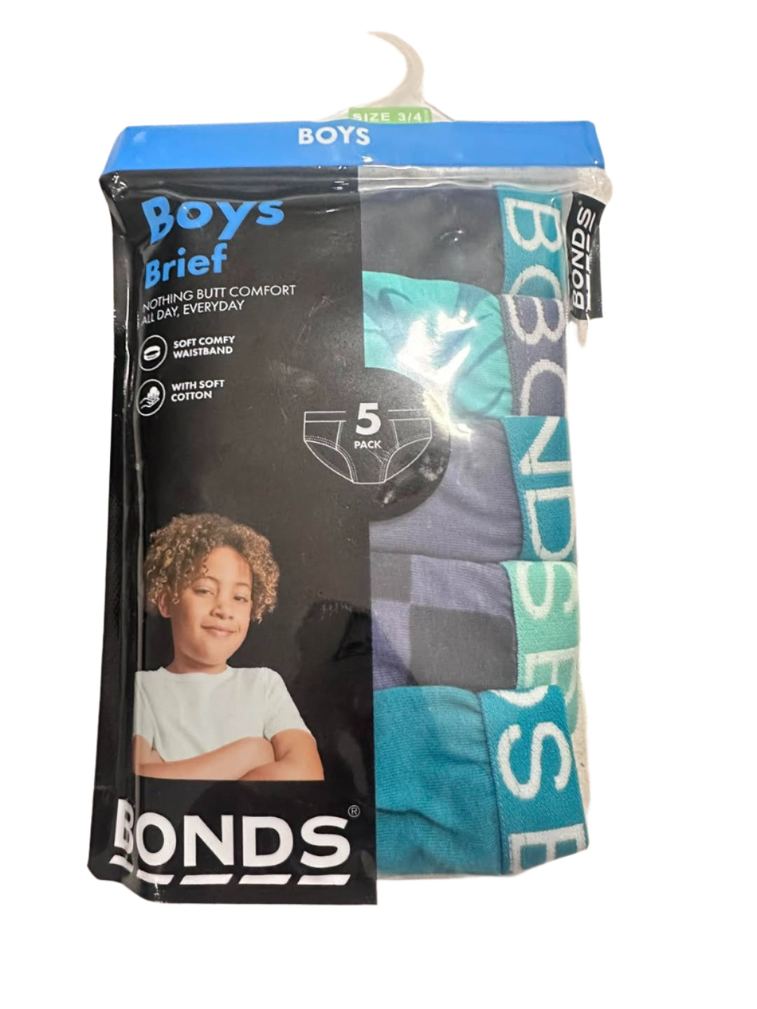 Bonds Boys Brief 5 Pack - Green Pack