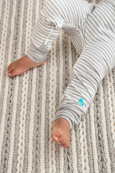 Love To Dream Self-Soothing Footless Romper - Stripe Grey Stevie The Bunny™