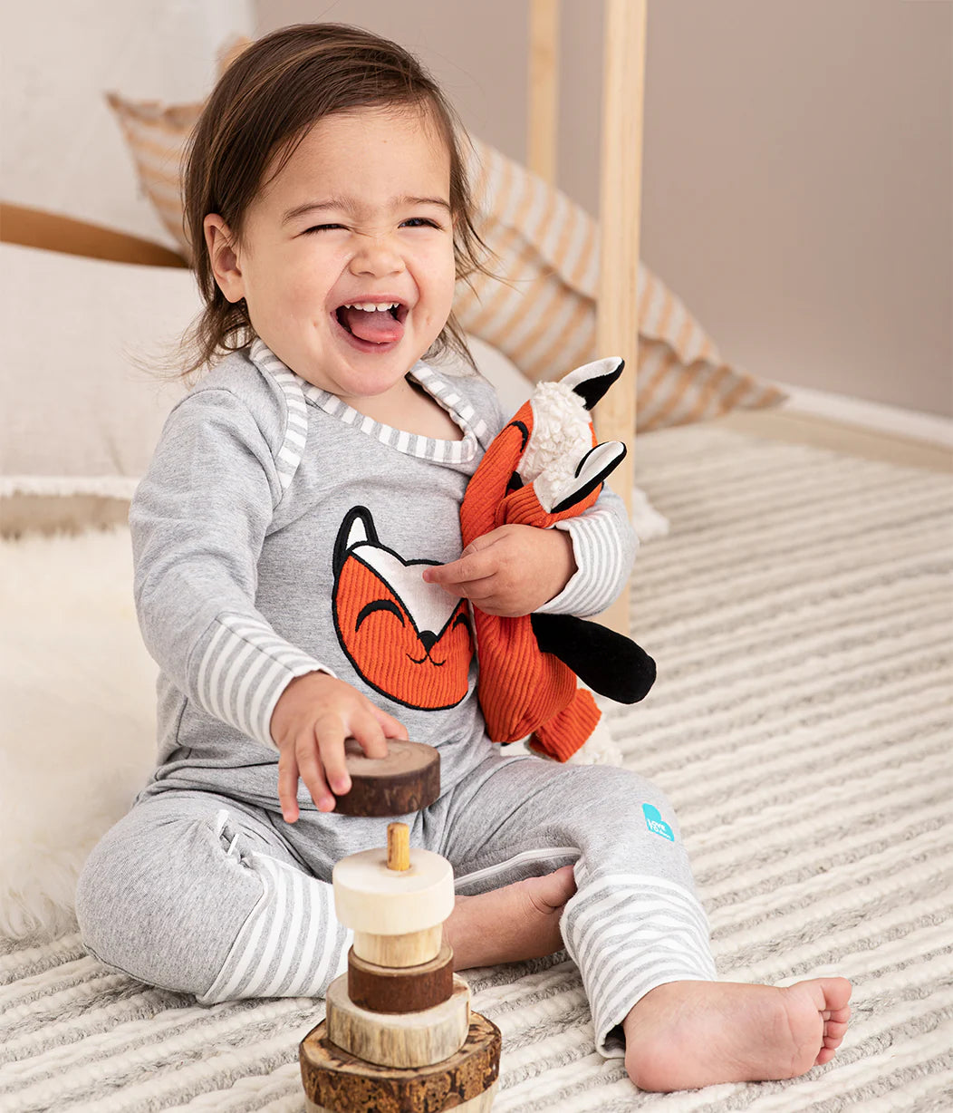 Love To Dream Self-Soothing Footless Romper - Grey Lyric The Fox™