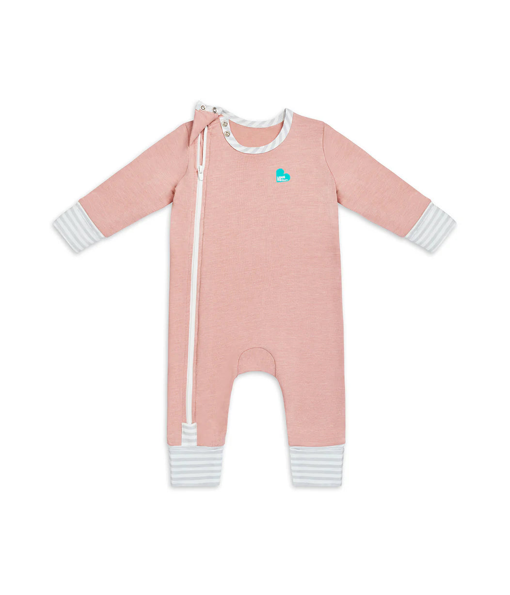 Love To Dream Ecovero Side Zip Footless Romper - Rose