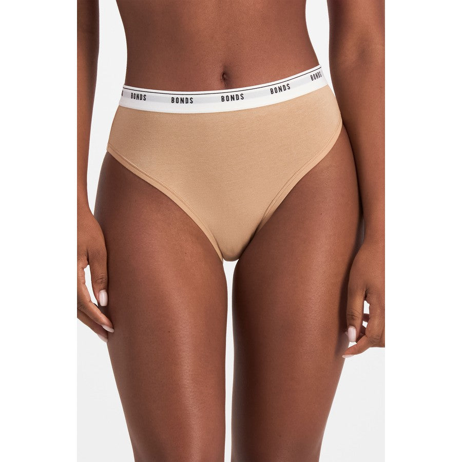 Bonds Womens Everyday Hi-Leg Briefs 4 Pack - Pink/Natural/Black