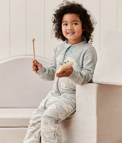 Love To Dream Quilted Cotton Sleep Suit Long Sleeve 3.5 TOG - Grey South Pole