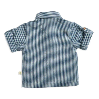 Tiny Twig Cambric Shirt - Navy Gingham
