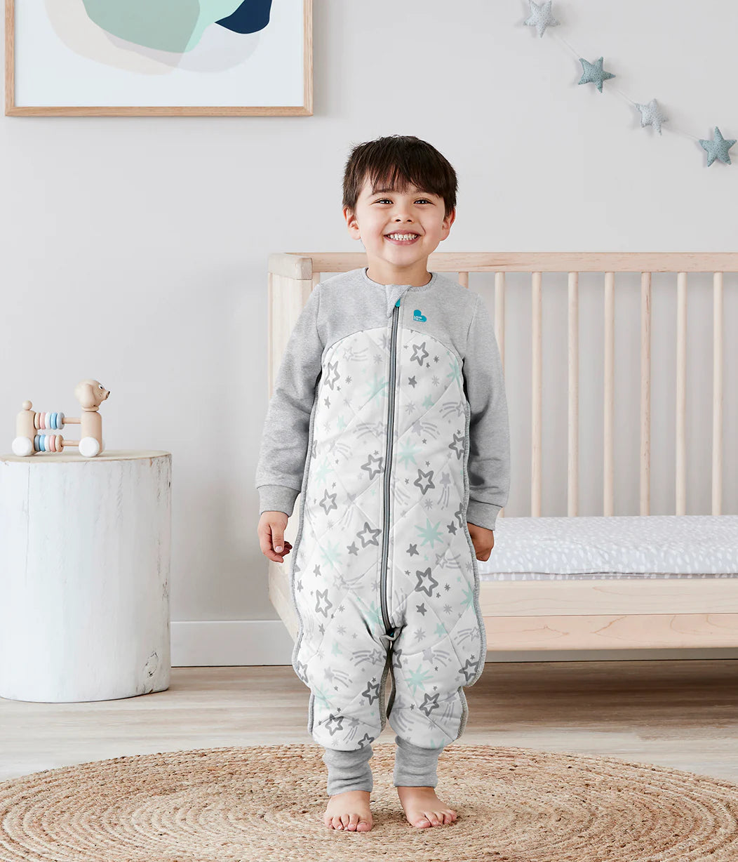 Love To Dream Organic Wool Sleep Suit Long Sleeve 3.5 TOG - Mint Stars