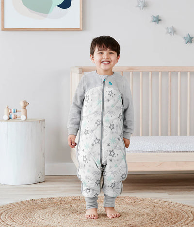 Love To Dream Organic Wool Sleep Suit Long Sleeve 3.5 TOG - Mint Stars