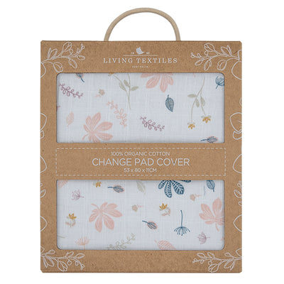 Living Textiles Organic Muslin Change Pad Cover - Botanical