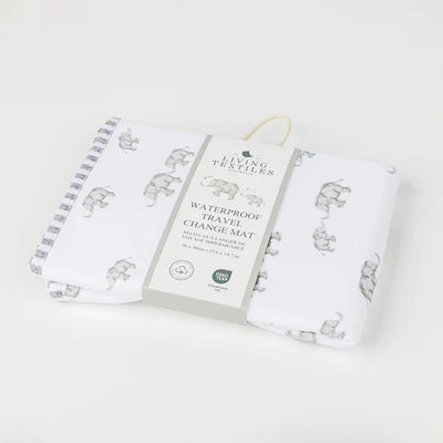 Living Textiles Travel Change Mat - Grey Elephant