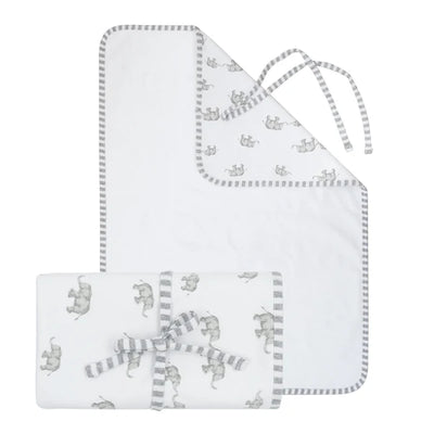 Living Textiles Travel Change Mat - Grey Elephant