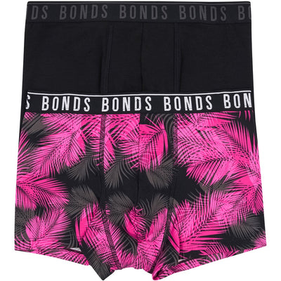 Bonds Men's Everyday Trunks 2 Pack - Multi - Pink Print/Black