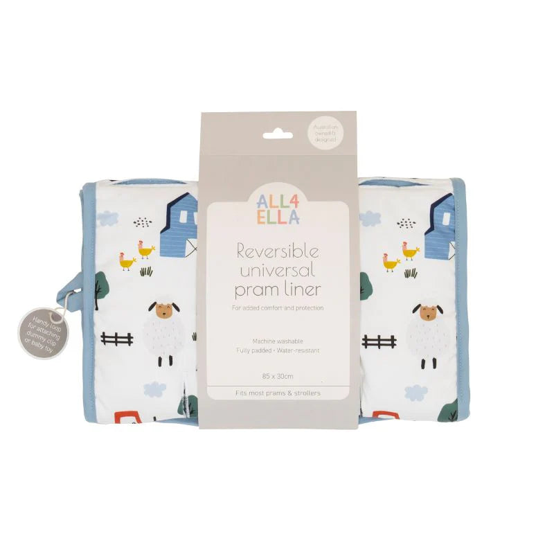All 4 Ella Universal Pram Liner - Barnyard