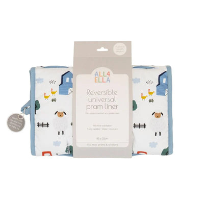 All 4 Ella Universal Pram Liner - Barnyard