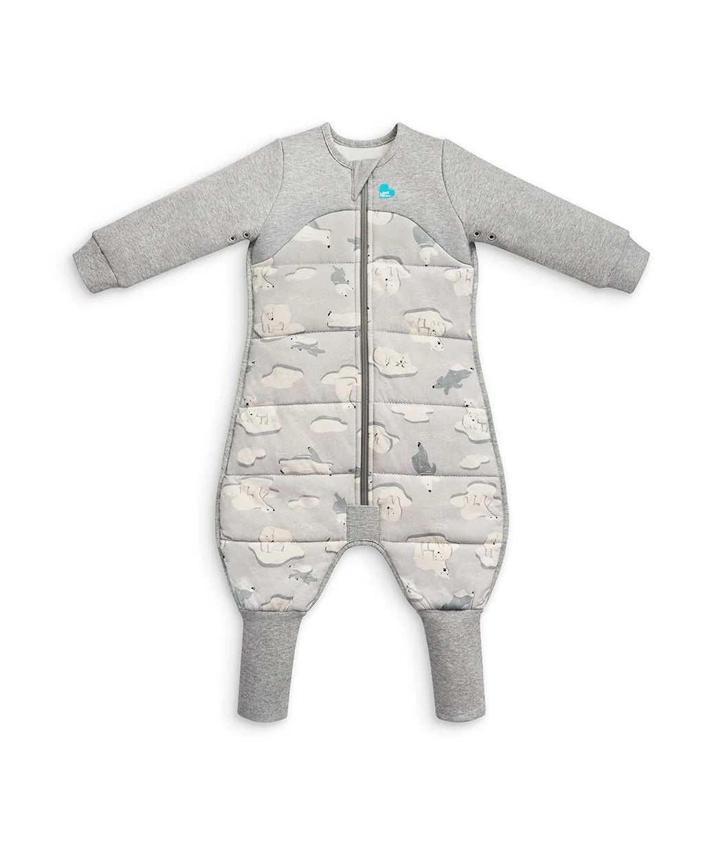 Love To Dream Quilted Cotton Sleep Suit Long Sleeve 3.5 TOG - Grey South Pole