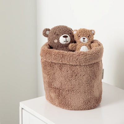 Living Textiles Sherpa Storage Basket Small - Cuddly Bear Brown