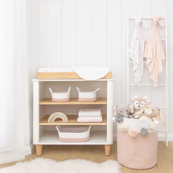 Living Textiles Cotton Rope Hamper - Blush
