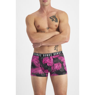Bonds Men's Everyday Trunks 2 Pack - Multi - Pink Print/Black