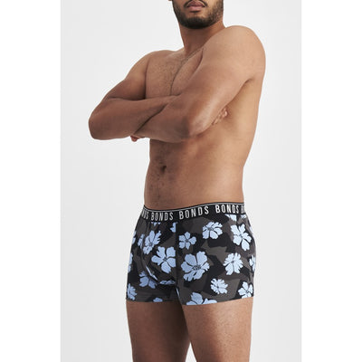Bonds Men's Everyday Trunks 2 Pack - Multi - Blue Print/Black