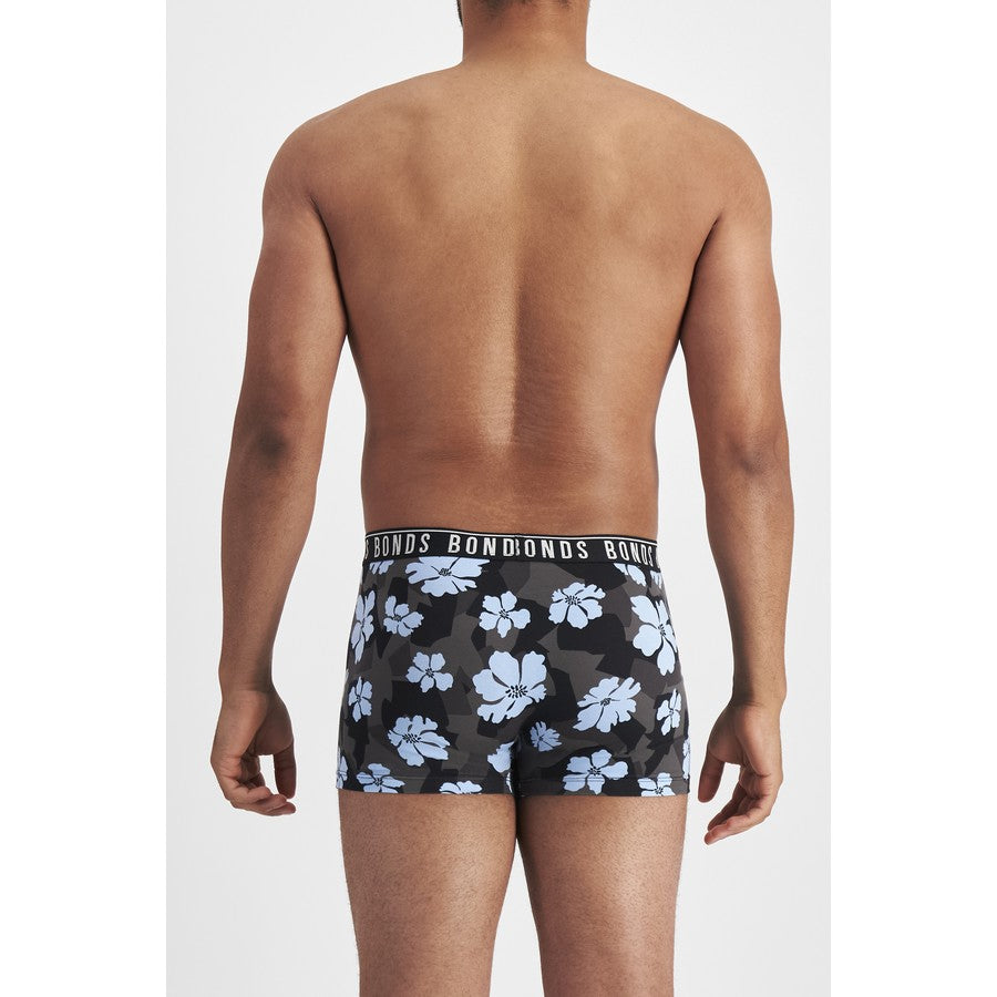 Bonds Men's Everyday Trunks 2 Pack - Multi - Blue Print/Black