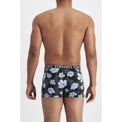Bonds Men's Everyday Trunks 2 Pack - Multi - Blue Print/Black