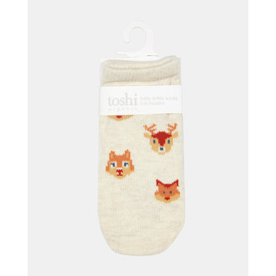 Toshi Organic Socks Ankle Jacquard - Enchanted Forest