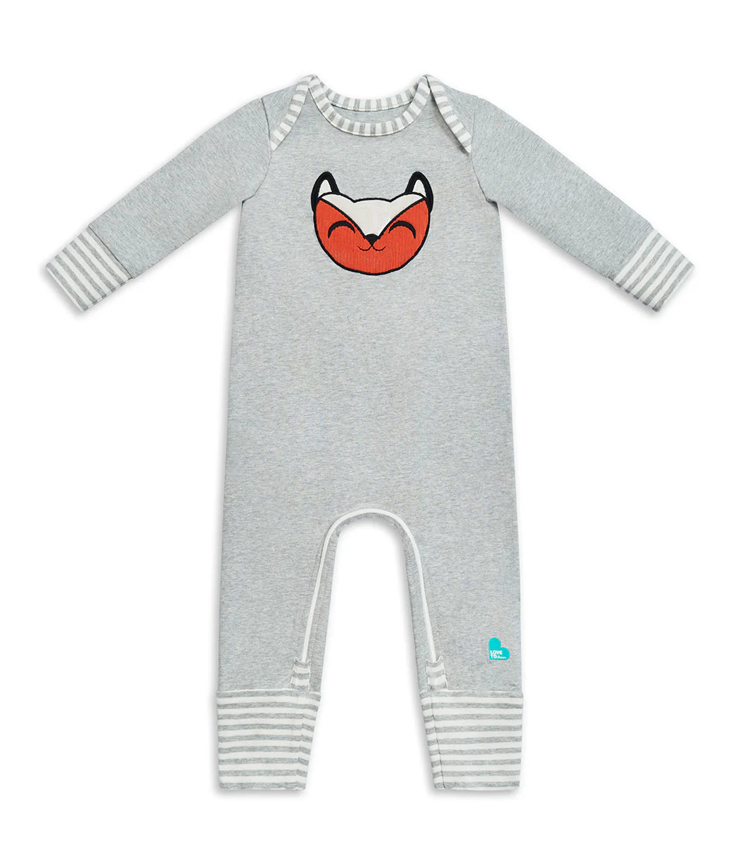 Love To Dream Self-Soothing Footless Romper - Grey Lyric The Fox™