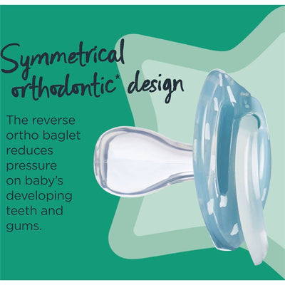 Tommee Tippee Closer To Nature Night Time Soothers 6-18 Months 2 Pack - Blue Pack